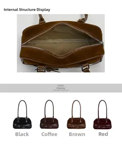Detail view of large bowling bag interior structure and four available retro colors