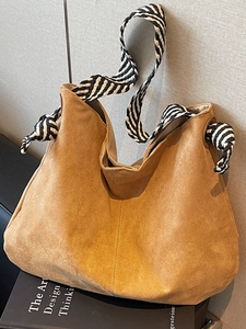 Large Capacity Suede Tote Bag Women Minimalist Braided Striped Strap Hobo Shoulder Bag Casual Commute Handbag