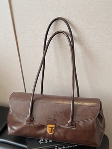 Retro PU Leather Square Shoulder Bag For Women Large Capacity Minimalist Underarm Bag Fashion Commuting Tote Handbag