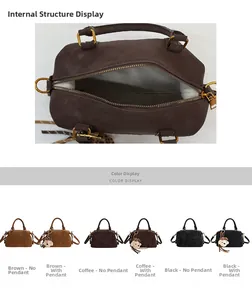 Internal compartment detail and color options for the vintage Boston crossbody bag