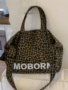 Women Leopard Print Canvas Tote Bag Large Capacity Minimalist Shoulder Bag Urban Fashion Casual Handbag Shopping Bag