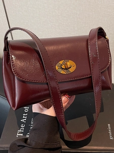 Sac à Bandoulière Minimaliste Vintage en Cuir PU pour Femmes Couleur Unie Avec Fermoir en Métal Doré Sac Carré de Navettage