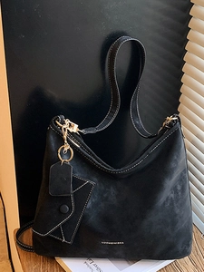 Women Retro Suede Hobo Shoulder Bag Large Capacity Underarm Crossbody Bag Fashion Commute Suede Texture Purses Handbags