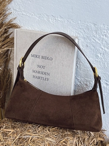 Women Suede Look PU Leather Underarm Bag Large Capacity Shoulder Bag With Adjustable Strap French Vintage Baguette Bag For Daily Work