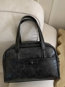 Women Retro PU Leather Pillow Bag Korean Niche Boston Handbag Top Handle Shoulder Crossbody Bag For Commuting Casual Daily