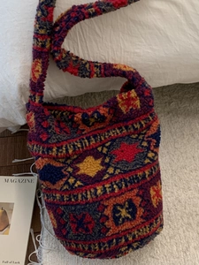 Sac Fourre-tout Décontracté en Peluche Grande Capacité pour Femmes Fausse Fourrure Motifs Géométriques Ethniques Léopard