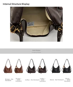 Detail view of large tote bag internal zipper pocket and multiple color options