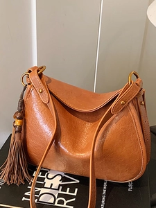 Sac à Épaule Carré en Cuir PU pour Femme Mode Sac à Bandoulière Minimaliste Rétro Avec Gland pour le Quotidien