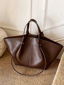 Fashion Women High Capacity Winged Tote Bag Minimalist PU Leather Bat Shape Shoulder Bag Commute Top Handle Handbag