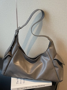 Grand Sac à Épaule Hobo en Cuir PU pour Femmes Sac sous le Bras Minimaliste Couleur Unie pour Navettage Quotidien