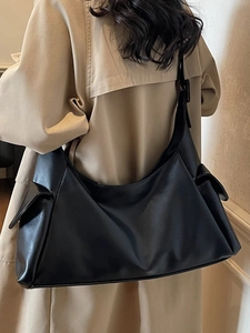 Sac à épaule Hobo noir classique en similicuir de haute qualité à grande capacité