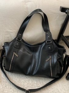 Grand Sac Cabas en Cuir PU Vintage pour Femmes Style Urbain Minimaliste Sac à Épaule Multi Poches Sac à Main Quotidien Navettage