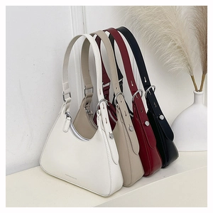 Collection of hobo underarm bags in white, beige, burgundy and black leather