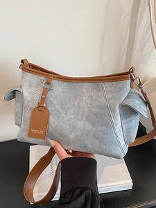 Sac Sous le Bras en Cuir PU Vintage pour Femmes Grande Capacité Minimaliste Sac à Épaule avec Bandoulière Réglable