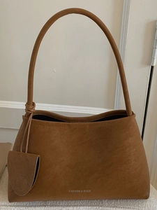 Retro Suede Look PU Leather Shoulder Bag For Women Minimalist Baguette Bag Versatile Fashion Underarm Bag Daily Commute
