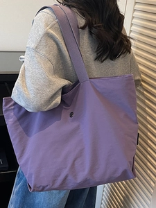 Grand sac cabas violet minimaliste pour femme en tissu résistant pour le quotidien
