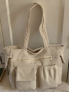 Stylish Women Large Capacity PU Shoulder Bag Minimalist Casual Commuter Tote Handbag With Multi Pockets Zipper Closure