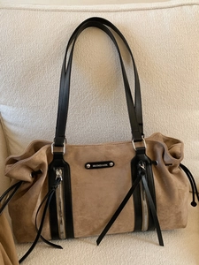 Women Large Capacity Shoulder Bag Vintage Suede Look PU Leather Tote Bag Urban Simple Casual Underarm Handbag For Commuting Daily