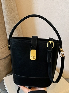 Mode Retro PU Leder Beuteltasche Für Damen Minimalistisch Urban Pendler Handtasche Schultertasche Chic Metallschnalle Umhängetasche
