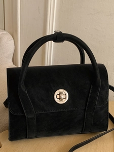 Vintage Matte PU Leather Shoulder Bag For Women 2025 Winter New Casual Crossbody Handbag With Metal Lock Retro Commute Bag