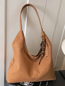 Grand Sac Fourre-tout Minimaliste en Cuir PU Vintage pour Femmes Sac à Bandoulière Rétro Décontracté sous l'Aisselle