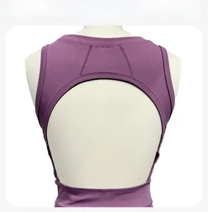 Detail view of purple tennis dress featuring a backless cutout and drawstring side slit