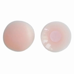 Reusable ultra-thin silicone pasties in nude skin tone with breathable round edge design