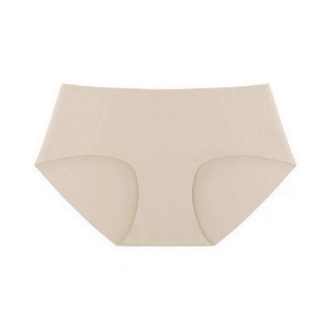 Close-up of seamless nude panties featuring laser-cut edges and ultra-soft elastic fabric