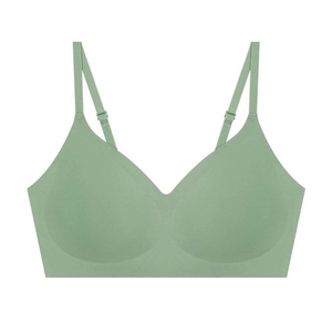 Reggiseno push-up verde chiaro senza cuciture con scollo a V e spalline regolabili