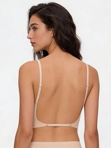 Vue détaillée du soutien-gorge dos nu sans couture avec bretelles réglables