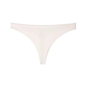 Gros plan d'un tanga en soie glacée sans couture ivoire avec texture lisse et douce