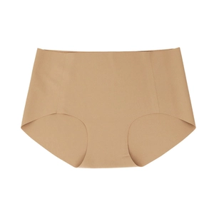 High-waist seamless antibacterial nude feel panties for women in beige skin tone