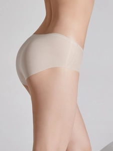 Seamless skin-toned cooling briefs featuring ultrasonic bonding and smooth edges