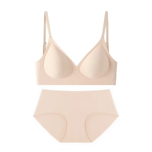 Ensemble lingerie sans couture chair avec soutien-gorge dos en U et culotte