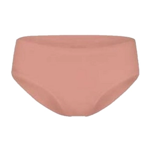 Seamless low-waist elastic panties for women in dusty rose pink on white background
