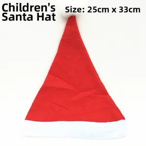 Spécifications de taille pour bonnet de Noël enfant en tissu non-tissé rouge et blanc 25x33cm