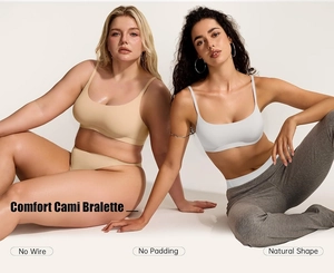 Detail view of seamless french triangle bralette with no wire and no padding features