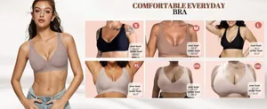 Detailed size chart for seamless leopard deep V bra showing S to 3XL measurements