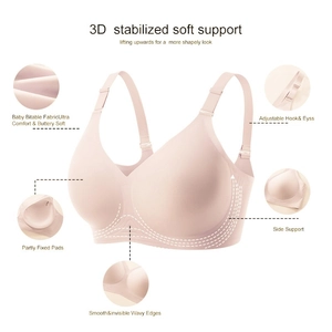 Reggiseno rosa senza cuciture con supporto morbido 3D e rinforzo laterale extra