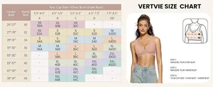 Detailed size chart for deep V leopard bra showing bust measurement guides and cup sizes