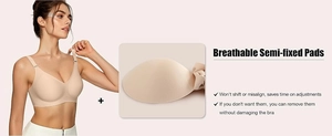 Dettaglio del reggiseno nude senza cuciture con imbottiture traspiranti e spalline larghe