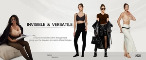 Dettaglio di reggiseni invisibili senza cuciture su diverse modelle con vestibilità