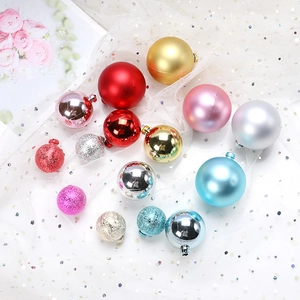 Christmas tree decorative ball set with matte, mirror, and glitter finishes in various colors