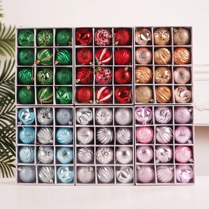 Luxury Plastic Christmas Ball Ornaments Set For Holiday Tree Decoration Electroplated Painted Hanging Decorative Baubles