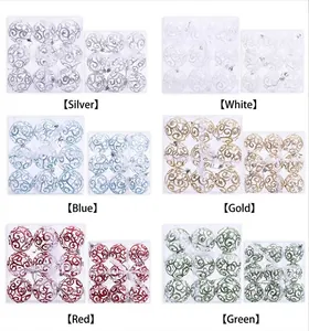 9Pcs Clear Plastic Christmas Balls Set Hand-Painted Glitter Swirl Pattern Ornaments For Holiday Tree Party Home Decoration