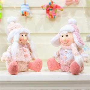 Ornamento per Bambola di Peluche Rosa di San Valentino per Ragazzo Ragazza Bottone a Cuore Abito Invernale Lavorato a Maglia Regali Decorazione