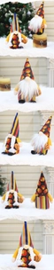 Detail showing plush basketball gnomes with long beard and stripes for holiday decor