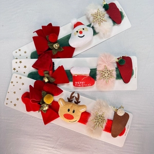 Bracelet à Claquer de Noël Et Pinces à Cheveux Père Noël Renne Flocons de Neige Nœud Accessoires Cheveux Pour Enfants Fête
