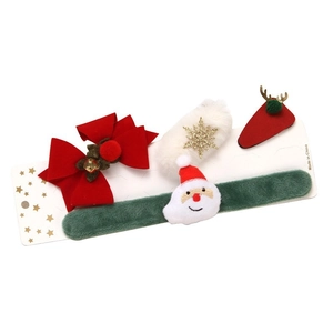 Lot de 4 accessoires de Noël avec bracelets Père Noël et barrettes renne festives