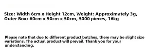 Detailed size chart for mini Christmas hat cutlery holder showing 6cm width and 12cm height